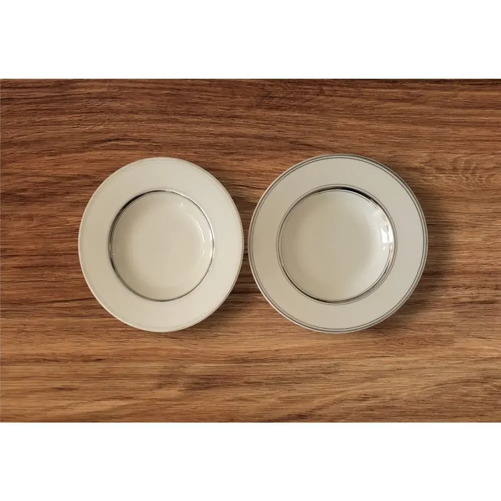 Vintage Atlas China Soup Bowls: Silver Trim, Fine China, Chic USA Made, Set of 2